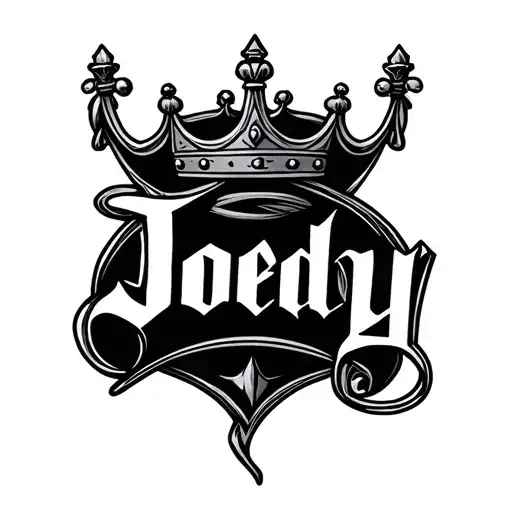 Joedy Old English Font With A Crown On Top