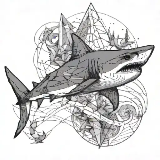 Zambezi Shark Fine Line With Geometry Golden Ratio