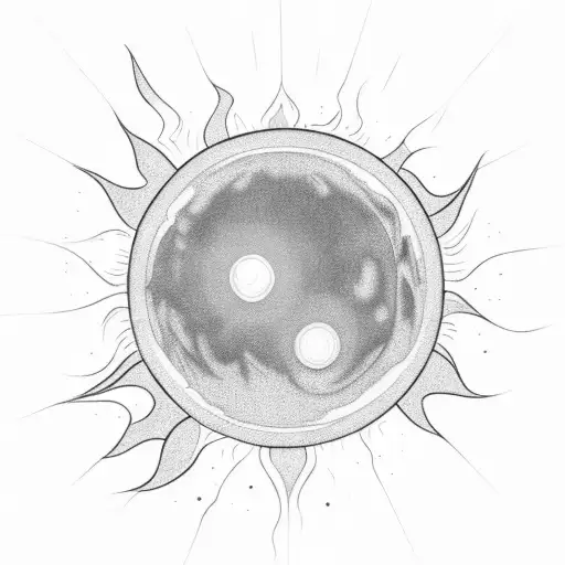 A Glowing Sun Behind A Waterfall