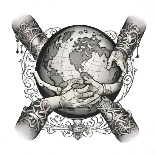 Globe 2 Boys Holding Hands