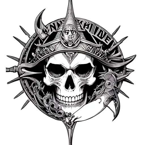 Eye Of Ra And Horas Combined With Iron Maiden Eddie Skull