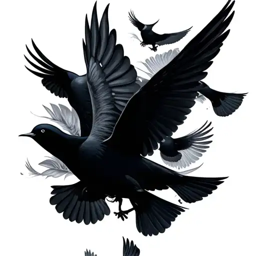 Basic Scattered Birds Flying