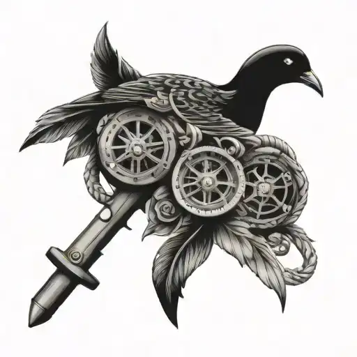 Nautical Gun Wrapped Bird