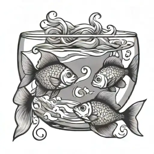 Two Fish Swimming In A Fish Bowl