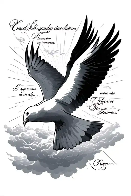 Quarter Sleeve Of Clouds Fading And A Bible Verse Masculine Doves And Rays Of Light