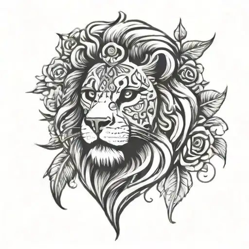 Lion Sugar Skull Design