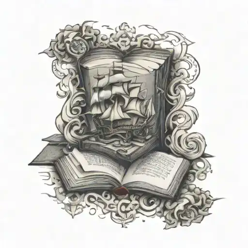 Book Of History Surrounded By Symbols