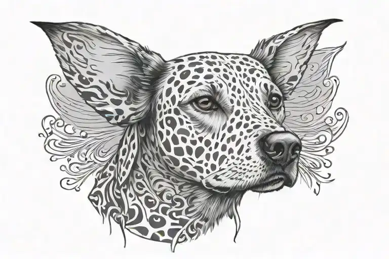 Dalmatiner Head Portrait And Background Sunset And Water Black Anf White