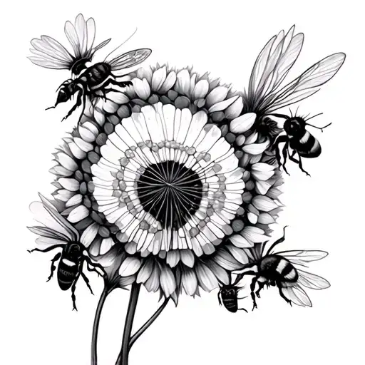 Dandelion And Bumble Bees