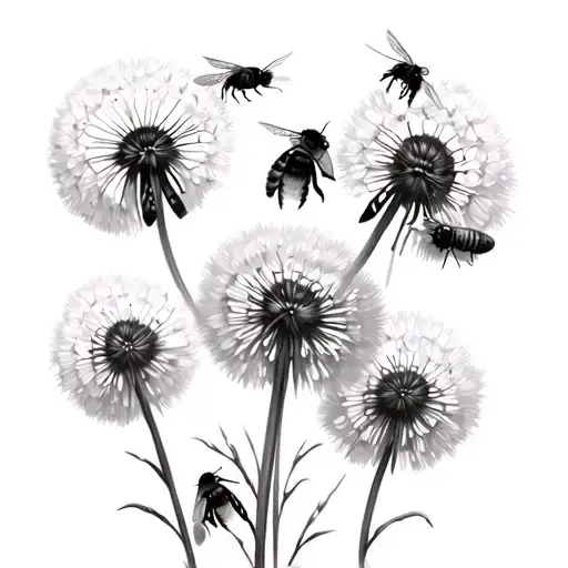 Dandelion And Bumble Bees
