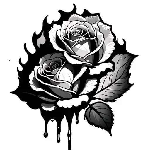 2 Roses Bleeding While On Fire