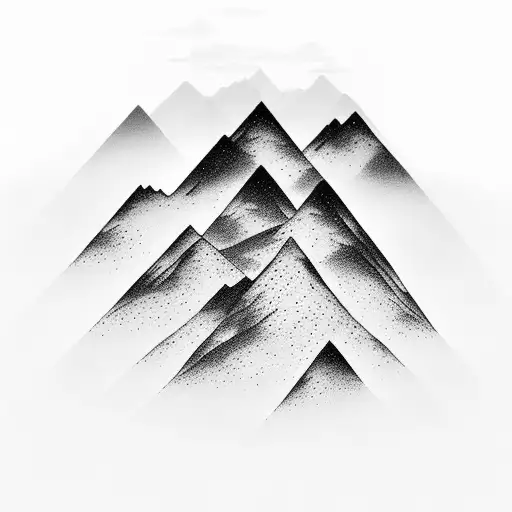 A Mountain Range With Silhouettes Of Your Family And Friends Hiking