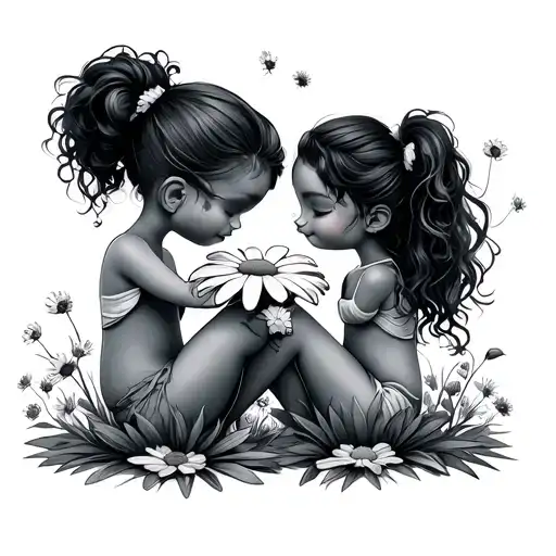Daisy Flower Best Friends Sitting