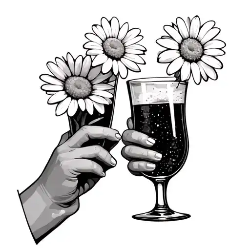 Daisy Flower Best Friends Toasting Drinks