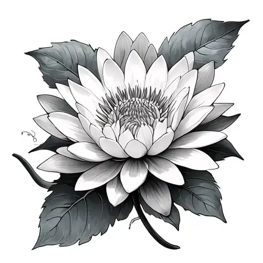 Chrysanthemum And Water Lily
