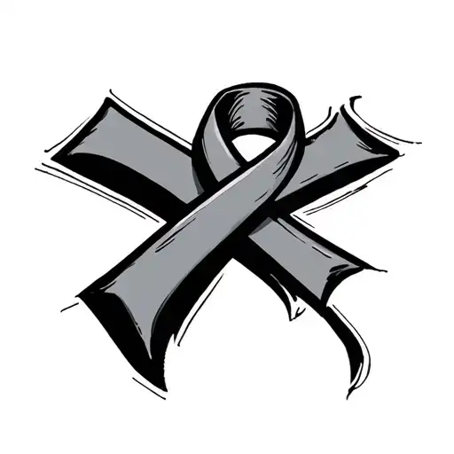 Cross With Cancer Ribbon