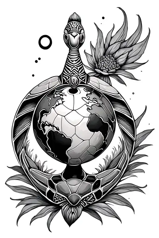 Turtle Shell Globe In Center Ik Onkar