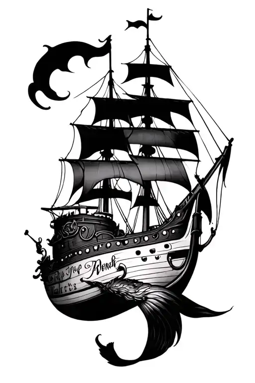 Pirate Ship Mermaid Surrounded