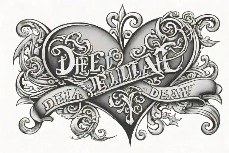 The Name Delilah And The Word Money In A Love Heart
