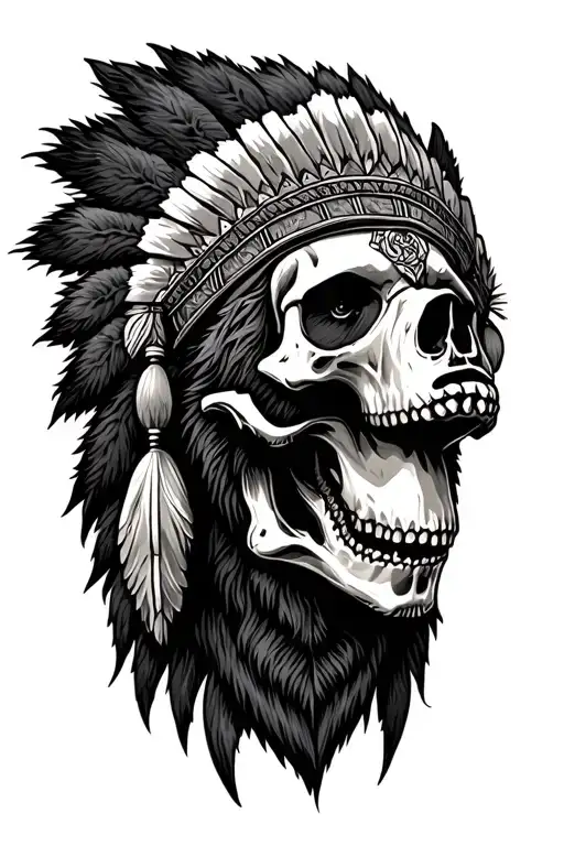 Skull With Grizzly Bear Headdress