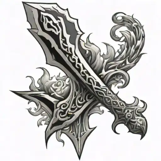 Sword With Flames Right Leg