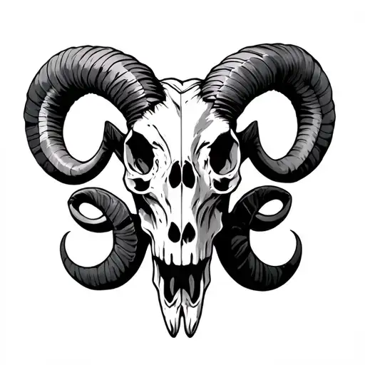 Aries Ram Skull And Gemini Twins Riding