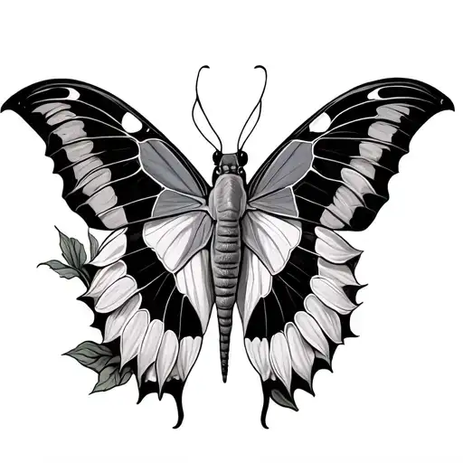 Luna Moth With On Wing As Sunflower