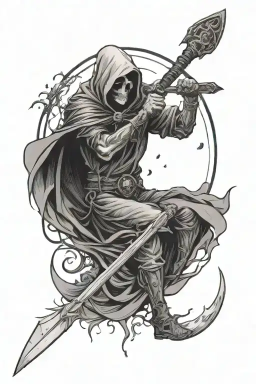 Death With A Scythe And The Moon