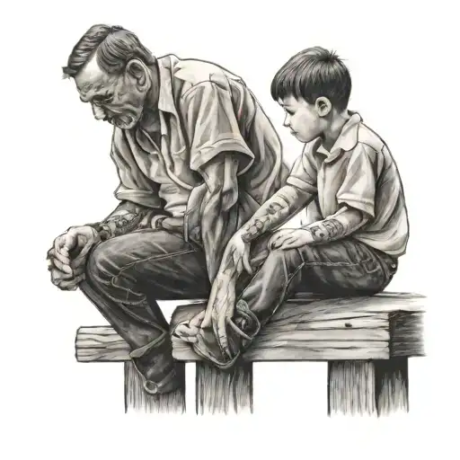 Father And Son Holding Hands