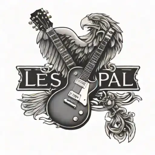 Guitar With Eagle In The Shape Of A Les Paul Guitar