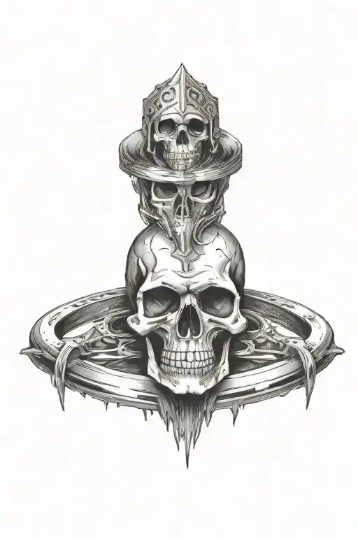 Skull With Halo Ring Forward Facing