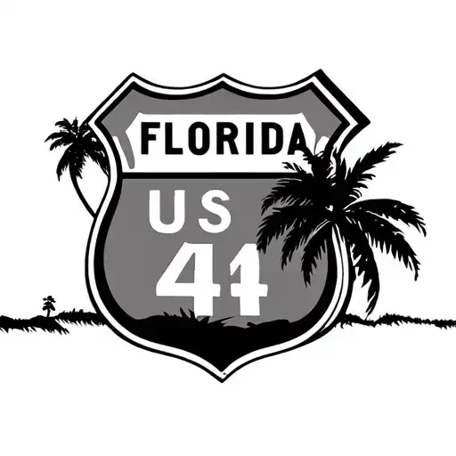 Palm Trees And A Route 66 Shield Sign That Says Florida Us 441