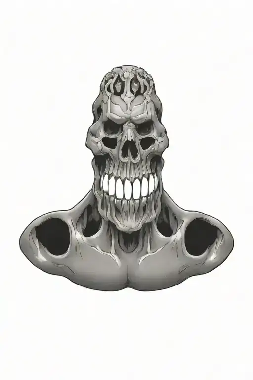 Halo Ring Above Skull Forward Facing Mouth Open