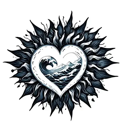 Wave Snowflake Heart Sun