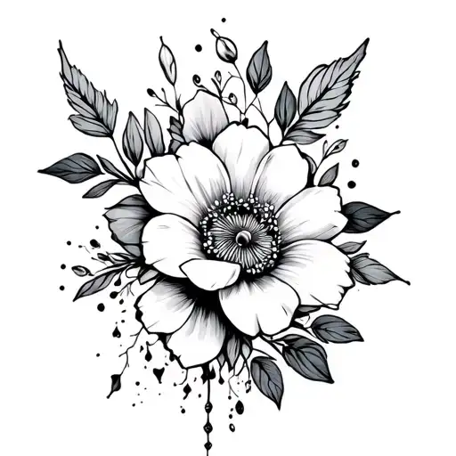 Floral Tattoos Inspired Straight Line