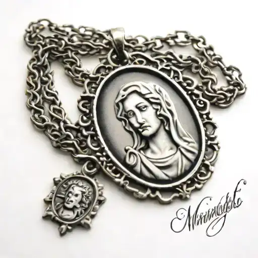 Mimimalist Mary Medal Necklace