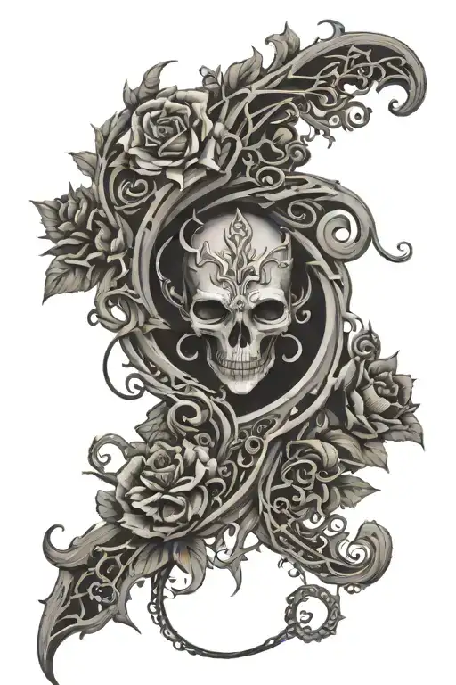 The Symbol Of Slaanesh Surrounded By Flowers And Vines