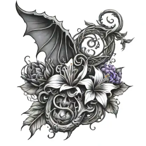 The Symbol Of Slaanesh Surrounded By Flowers And Vines