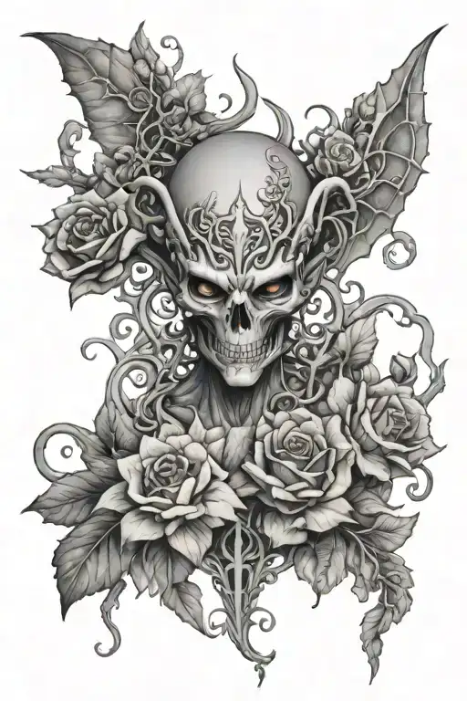 The Symbol Of Slaanesh Surrounded By Flowers And Vines