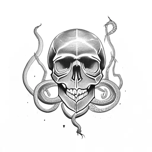 Skull And Snake Dark Mark With Smoke