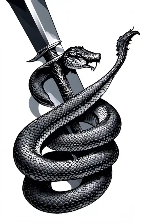 Snake Wrapping Sword Surrounded