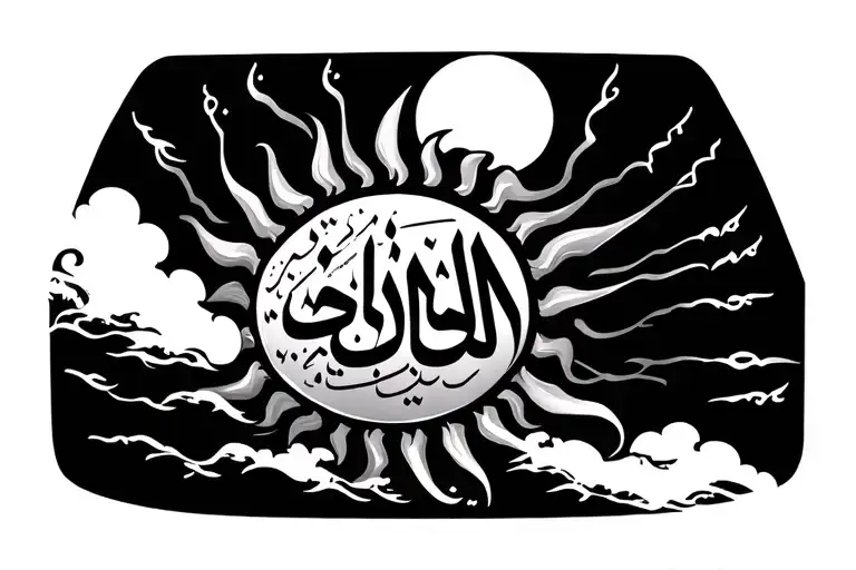 Sun With Arabic Caligraphy