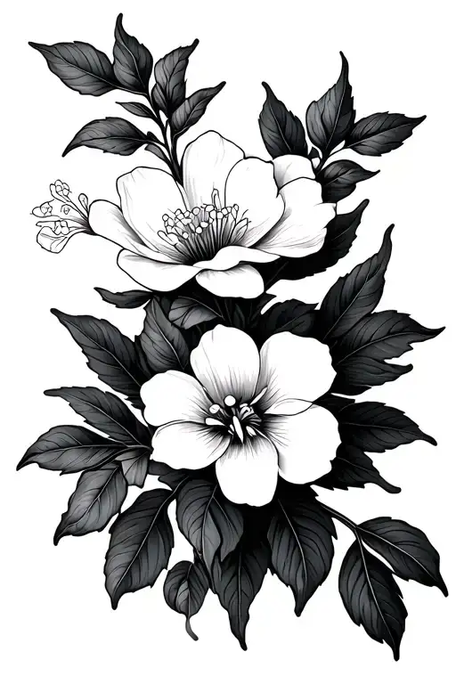 Honeysuckle Flower Growing From Silhoutte Of Baby