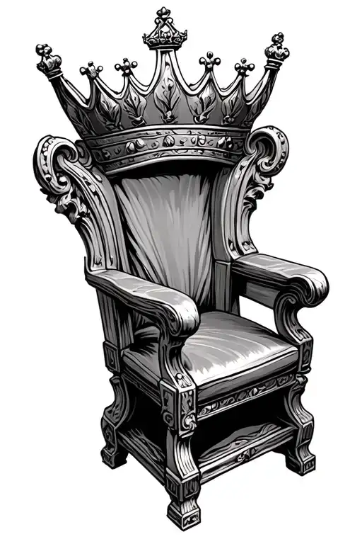 Empty Kings Throne With Crown On The Seat