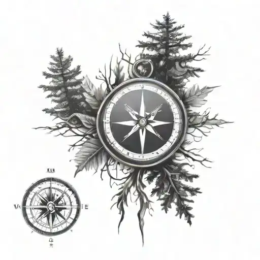 Compass Trees Background Looking