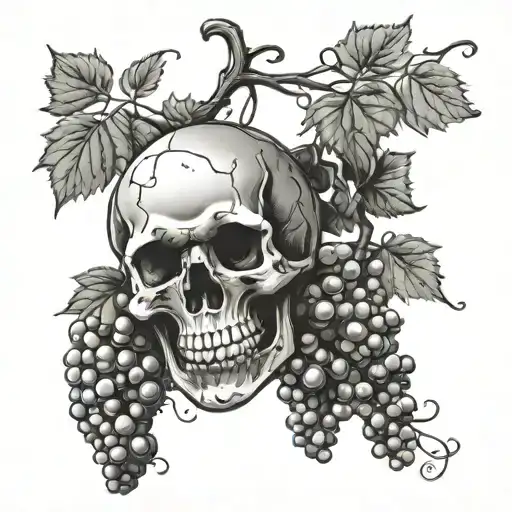 Bunch Of Grapes But Each Grape Is A Skull