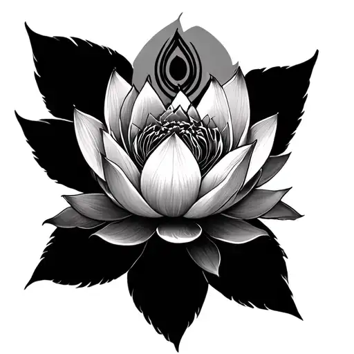 Lotus Flower And Chakra Symbols Forming
