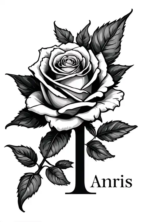 The Name Amaris With The Letter I As A Rose