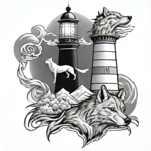 Lighthouse With Wolf Head