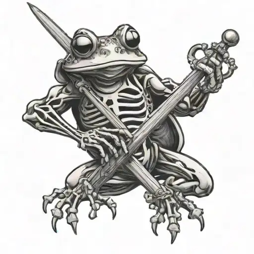 Frog Skeleton Holding A Sword
